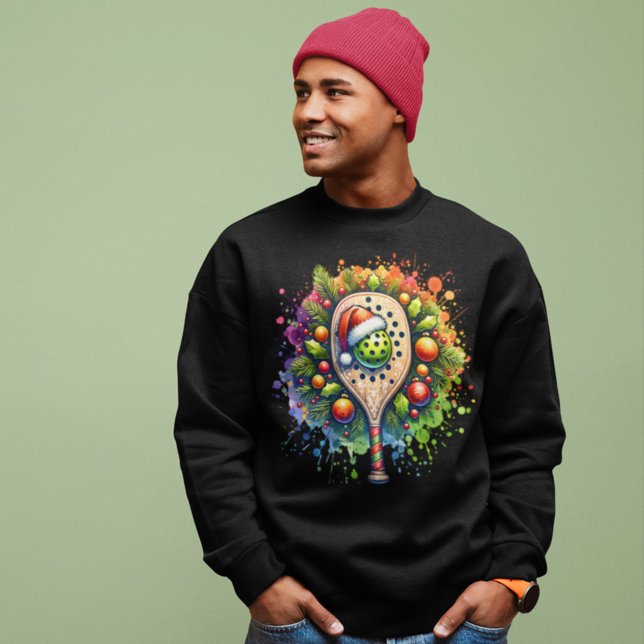 Moletom Pickleball Santa Hat Pine Holly Sai (Criador carregado)