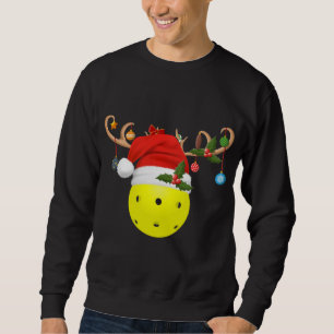 Moletom Pickleball Xmas Gift Reindeer Santa Hat