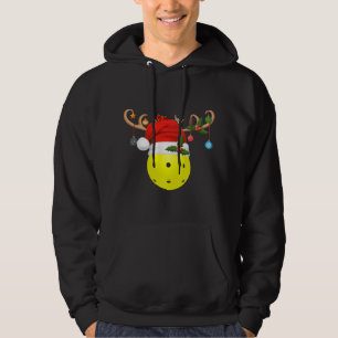 Moletom Pickleball Xmas Gift Reindeer Santa Hat