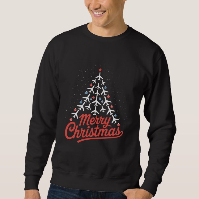 Moletom Piloto de Árvore de Natal de Avião (Frente)