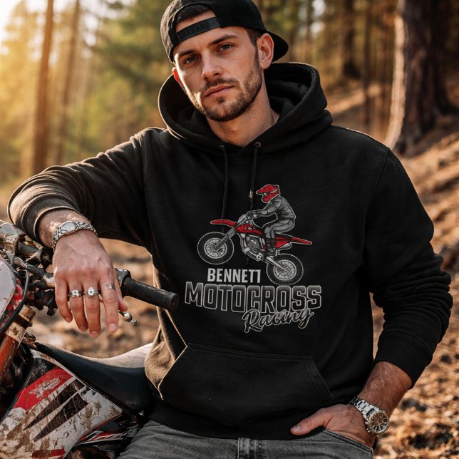 Moletom Piloto de Moto Motocross - Nome Personalizado (Criador carregado)