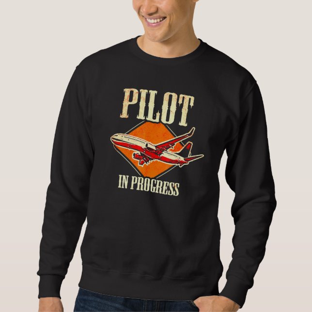 Moletom Piloto de Voo de Avião da Aviação 3 (Frente)