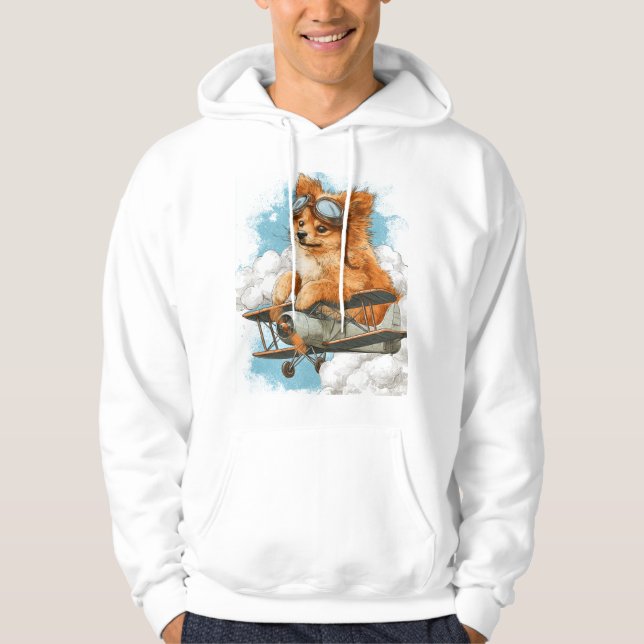 Moletom Piloto Pomerânia � Cão Ás Voador (Frente)