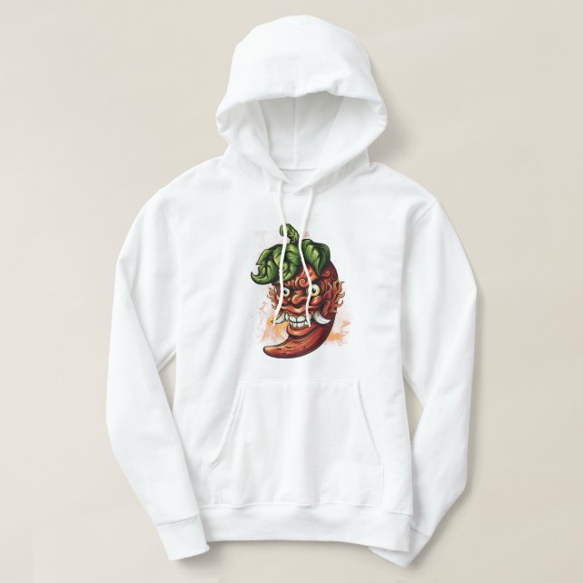 Moletom Pimenta Demônio Quente - Design de Máscara Oni de  (Frente do Design)