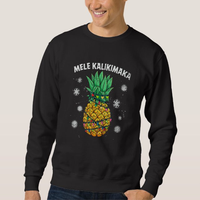 Moletom Pineapple Mele Kalikimaka Hawaii  Xmas Lights Hawa (Frente)