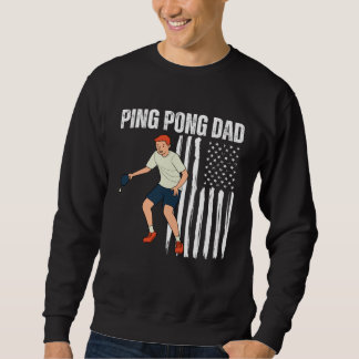 Moletom Ping Pong Dad American Flag Table Tennis Father's