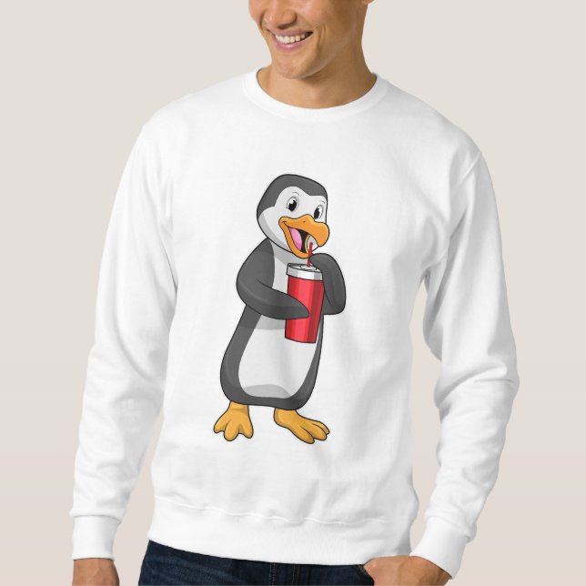 Moletom Pinguim com copo para beber com canudo (Frente)