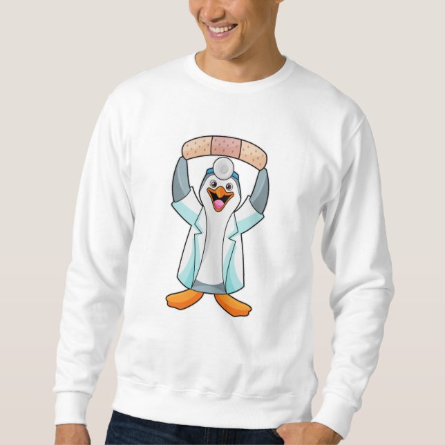 Moletom Pinguim como Médico com Plaster (Frente)