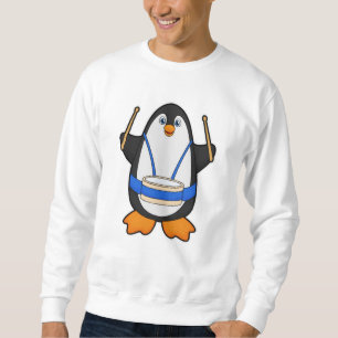 Moletom Pinguim como músico com tambor