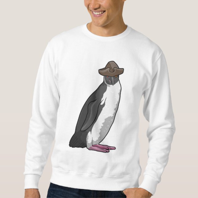 Moletom Pinguim como Pirata com Chapéu (Frente)