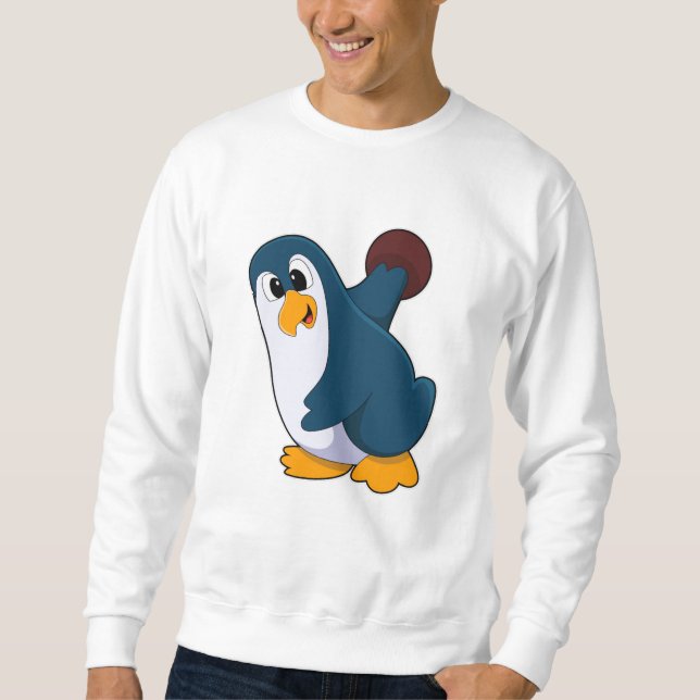 Moletom Pinguim em Boliches com Bola de boliche (Frente)
