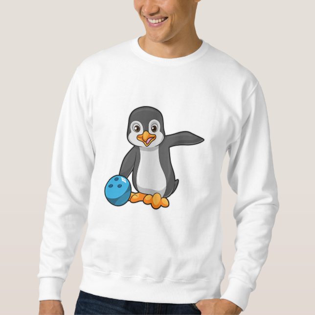 Moletom Pinguim em Boliches com Bola de boliche (Frente)