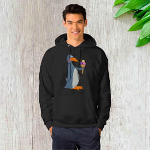 Moletom Pinguim Engraçado Com Sorvete Mens Hoodie