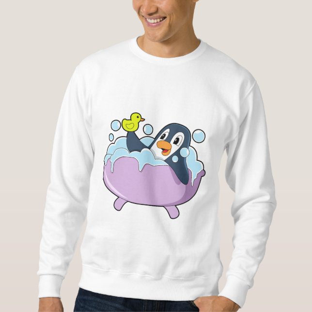 Moletom Pinguim na Banheira com Pato (Frente)