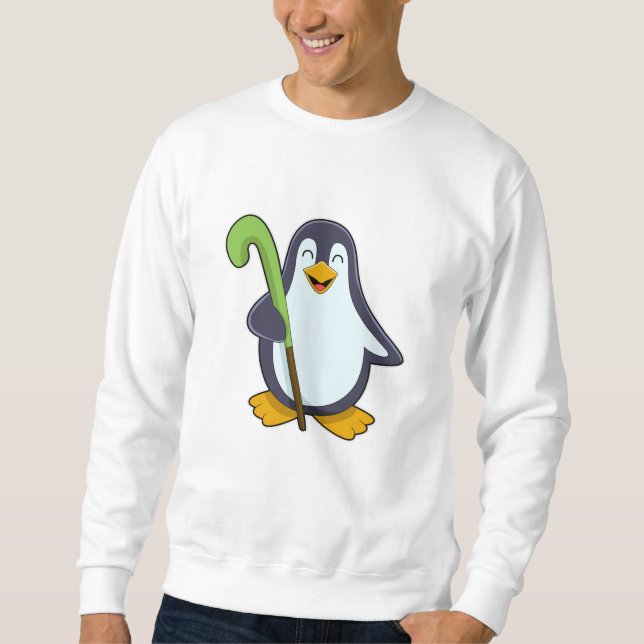 Moletom Pinguim no Hockey com taco de Hóquei (Frente)