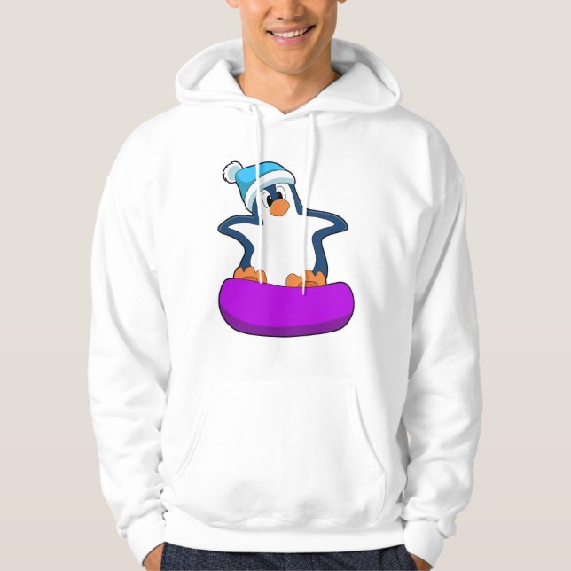 Moletom Pinguim no Snowboard com Snowboard (Frente)