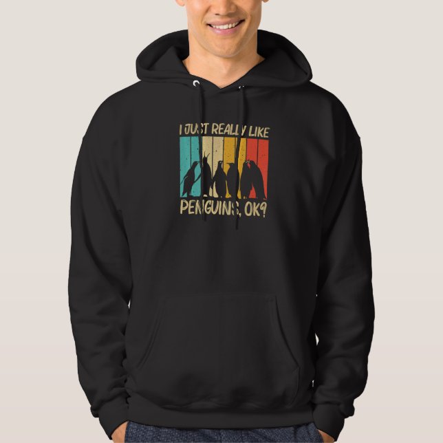 Moletom Pinguim Para Homens Mulheres Pinguins Pássaro Anim (Frente)