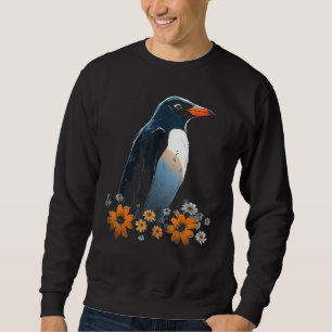 Moletom Pinguin Lover Trabalho de arte Flor Animal Motif P
