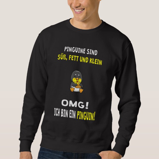 Moletom Pinguins são doces, gordos e pequenos Omg Eu sou u (Frente)