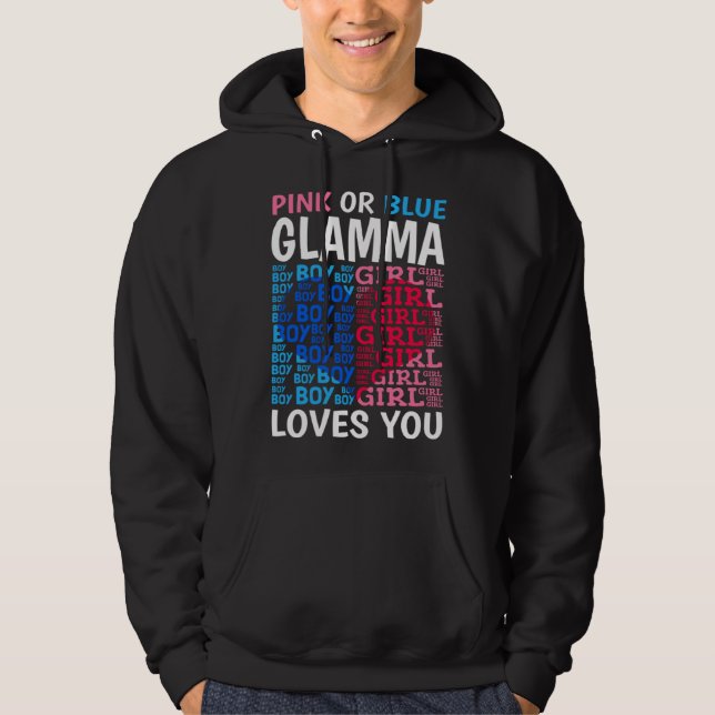 Moletom Pink Or Blue Glamma Loves You Gender Reveal Baby S (Frente)