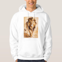 Pintura Abstrata Majestosa do Leão Dourado Arte de