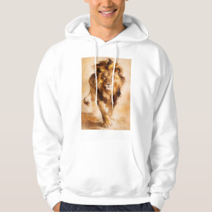 Moletom Pintura Abstrata Majestosa do Leão Dourado Arte de