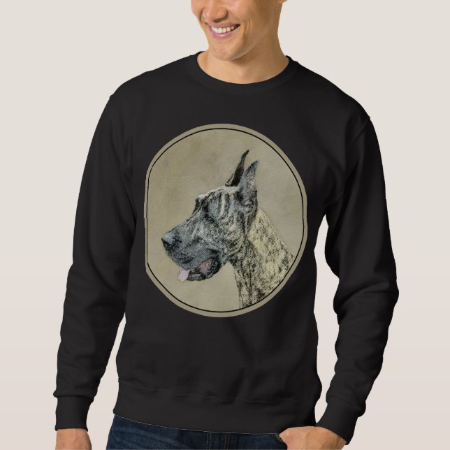 Moletom Pintura com o Grande Dane (Brindle) - Arte Canina  (Frente)
