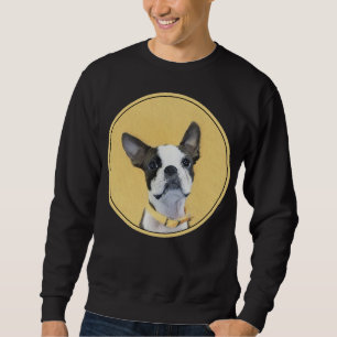 Moletom Pintura de Boston Terrier - Arte de Cachorro Origi