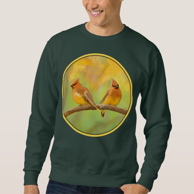 Moletom Pintura De Cedar Waxwing - Arte De Cachorro Origin (Frente)
