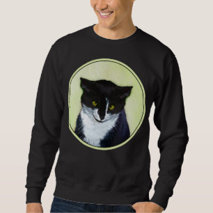 Moletom Pintura de Gato Tuxedo - Arte de Gato Original Cus