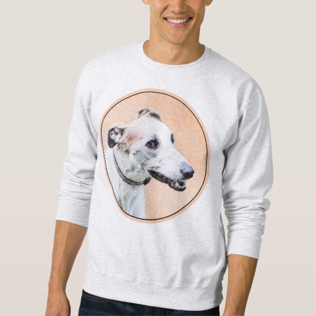 Moletom Pintura de Greyhound - Arte de Cachorro Original (Frente)