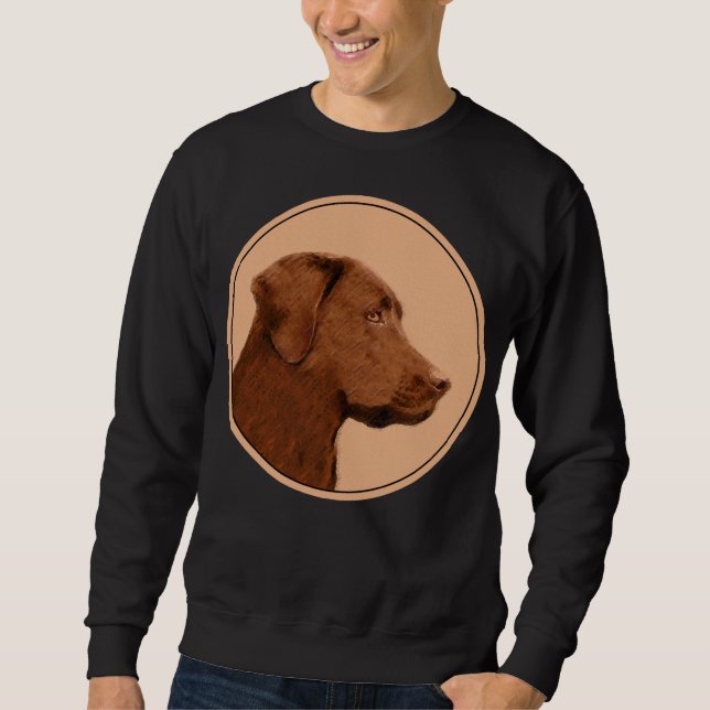 Moletom Pintura de Labrador Retriever (Chocolate) - Arte C (Frente)