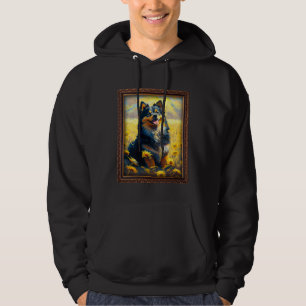 Moletom Pintura de Lapphund Finlandês Flor de Girassol Mãe