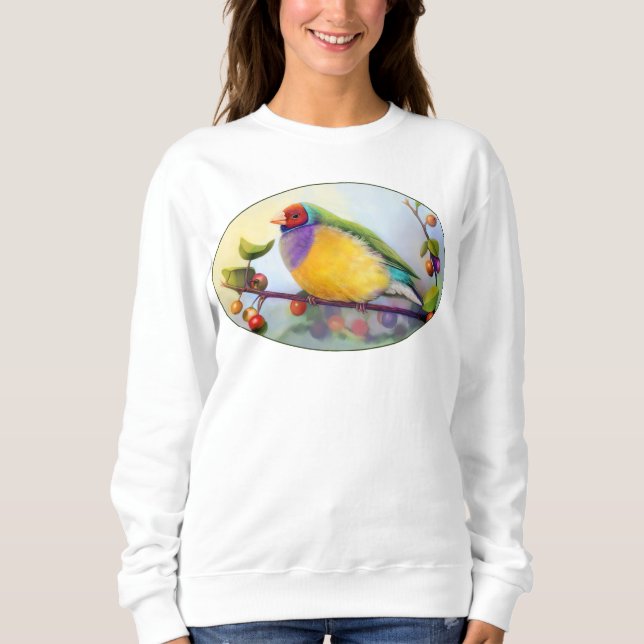 Moletom Pintura realística do passarinho de Gouldian (Frente)