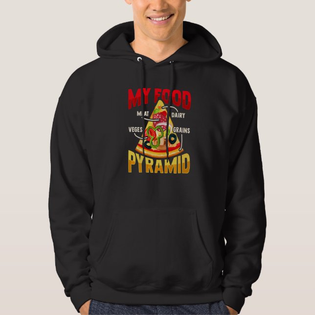 Moletom Pirâmide De Comida De Pizza Para Pizza Lover (Frente)