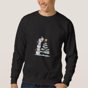 Moletom "Pirâmide Snowman Decorando a Árvore de Natal"