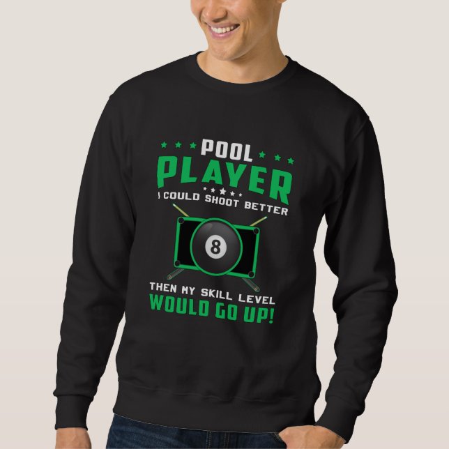 Moletom Piscina Snooker Billiard 8 Ball Billiards Engraçad (Frente)
