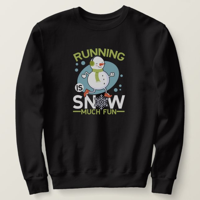 Moletom Pista de inverno - Correr é neve muito divertida (Frente do Design)