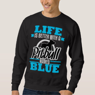 Moletom Pitbull Chamado de Cachorro Azul Cachorro Mãe Salv