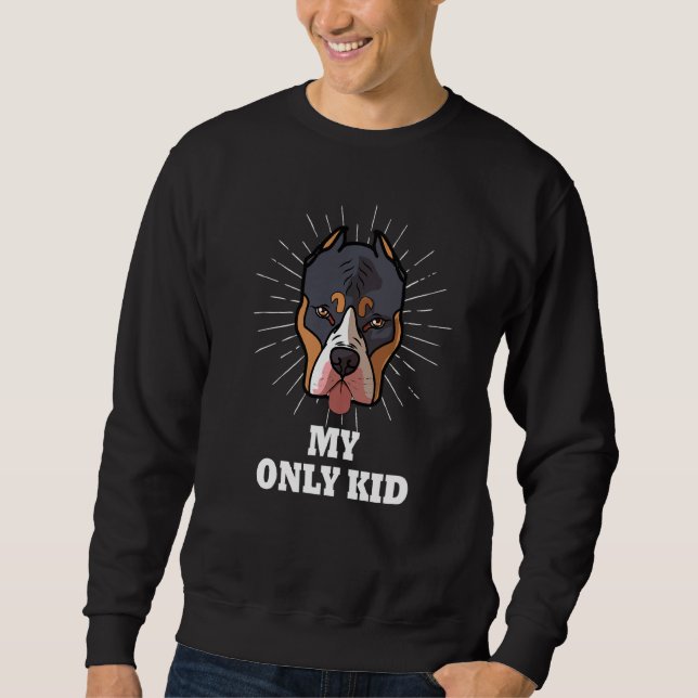 Moletom Pitbull É O Meu Único Miúdo Pittie Pitbull Mãe (Frente)