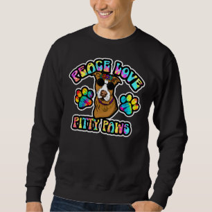 Moletom Pitbull Lover Peace Love Pitty Paws Tie Dye