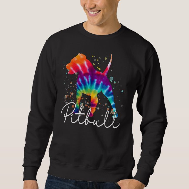Moletom Pitbull Tie Dye Rainbow Dog Lover (Frente)