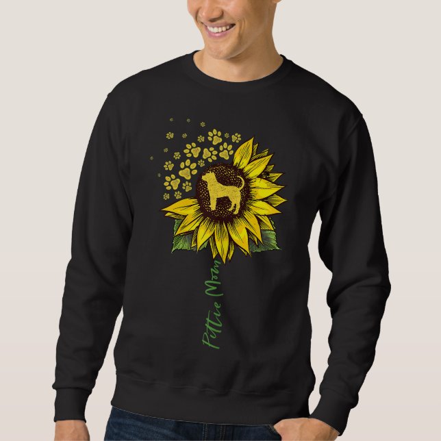 Moletom Pittie Mãe Sunflower Pitbull Dons Dons Dog Mãe (Frente)