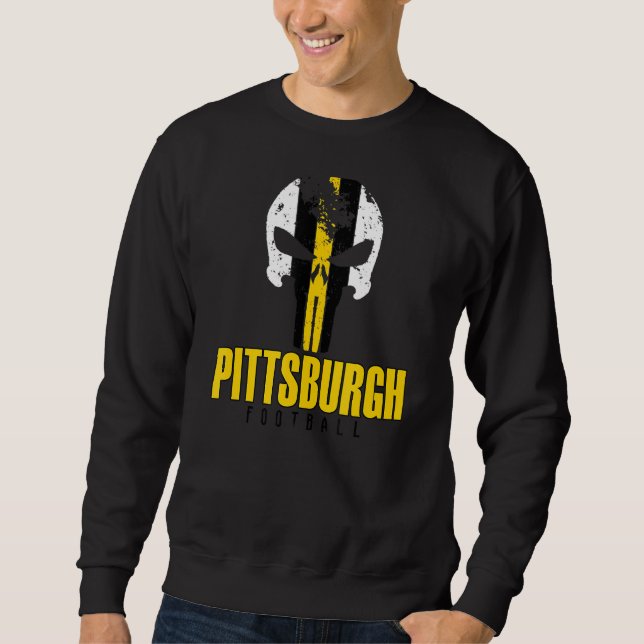 Moletom Pittsburgh Estilo Varsity Retro Crânio (Frente)