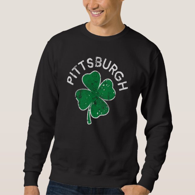 Moletom Pittsburgh Lucky C St Patrick's Day Distress (Frente)