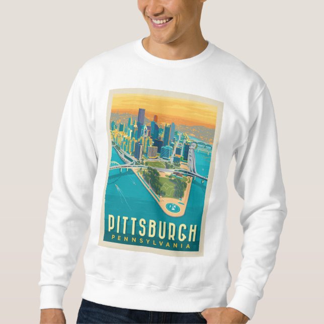Moletom Pittsburgh, PA | Vista de Olho de Pássaro (Frente)