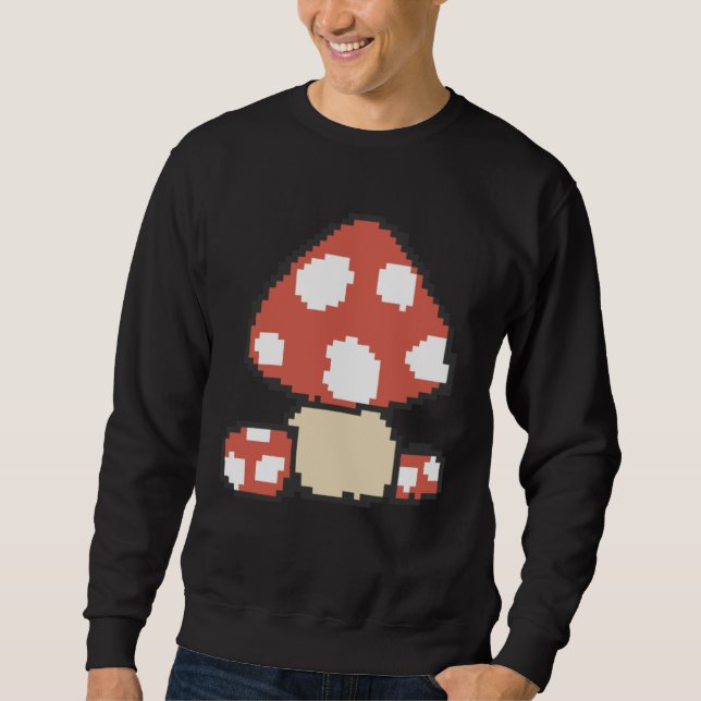 Moletom Pixel Mushroom 8 Bit Retro Gaming Fly Agaric Gamer (Frente)