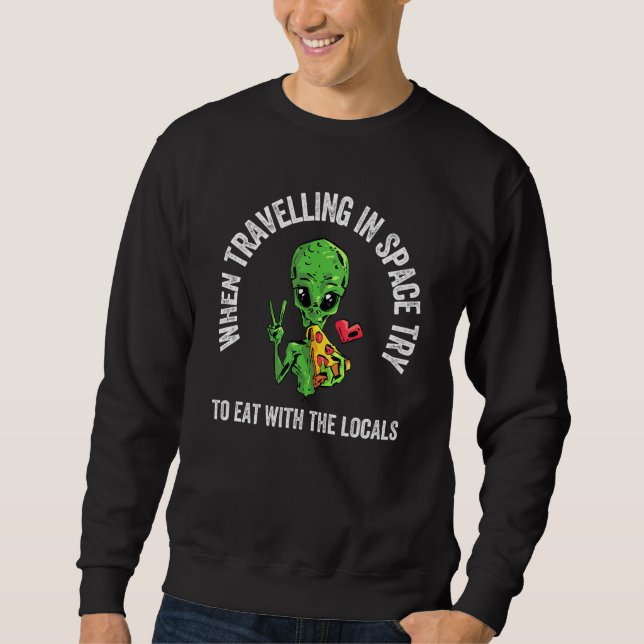 Moletom Pizza Science Fiction Outer Space Friendly Alieníg (Frente)