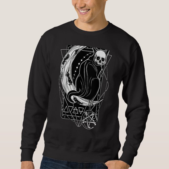Moletom Placa Tarot Crescent Moon E Cat Graphic (Frente)