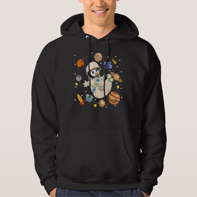 Moletom Planetas Cócitos Zoo Pássaro Pinguim Animal Espaço (Frente)
